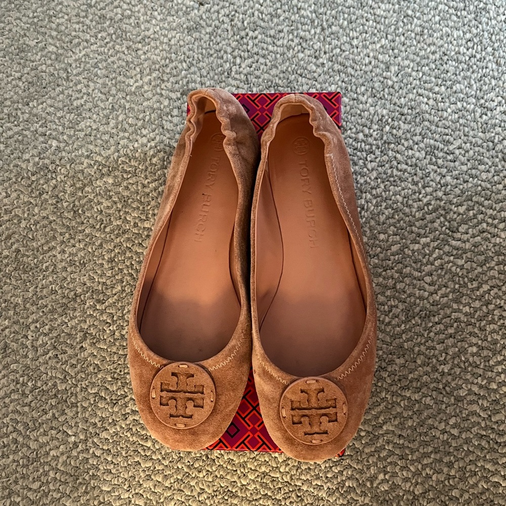 Tory Burch Minnie Travel Flat, size 10.5, worn twice!